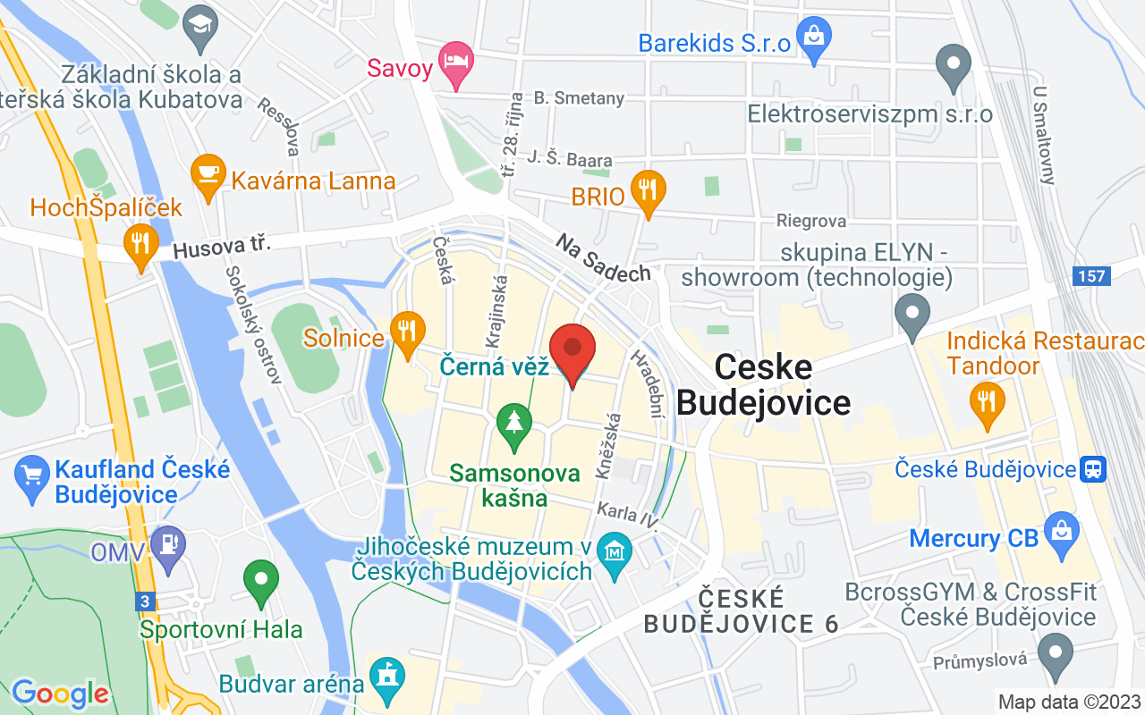 Map to U Černé věže 70/2, České Budějovice, 37001