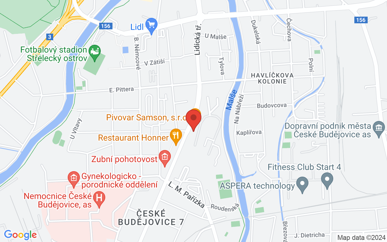 Map to Lidická 458/51, České Budějovice, 37001