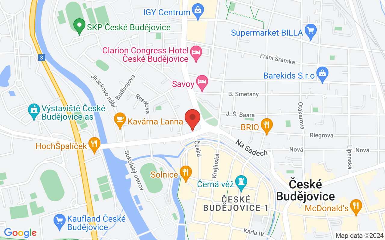 Map to Pražská tř. 1, České Budějovice, 37001