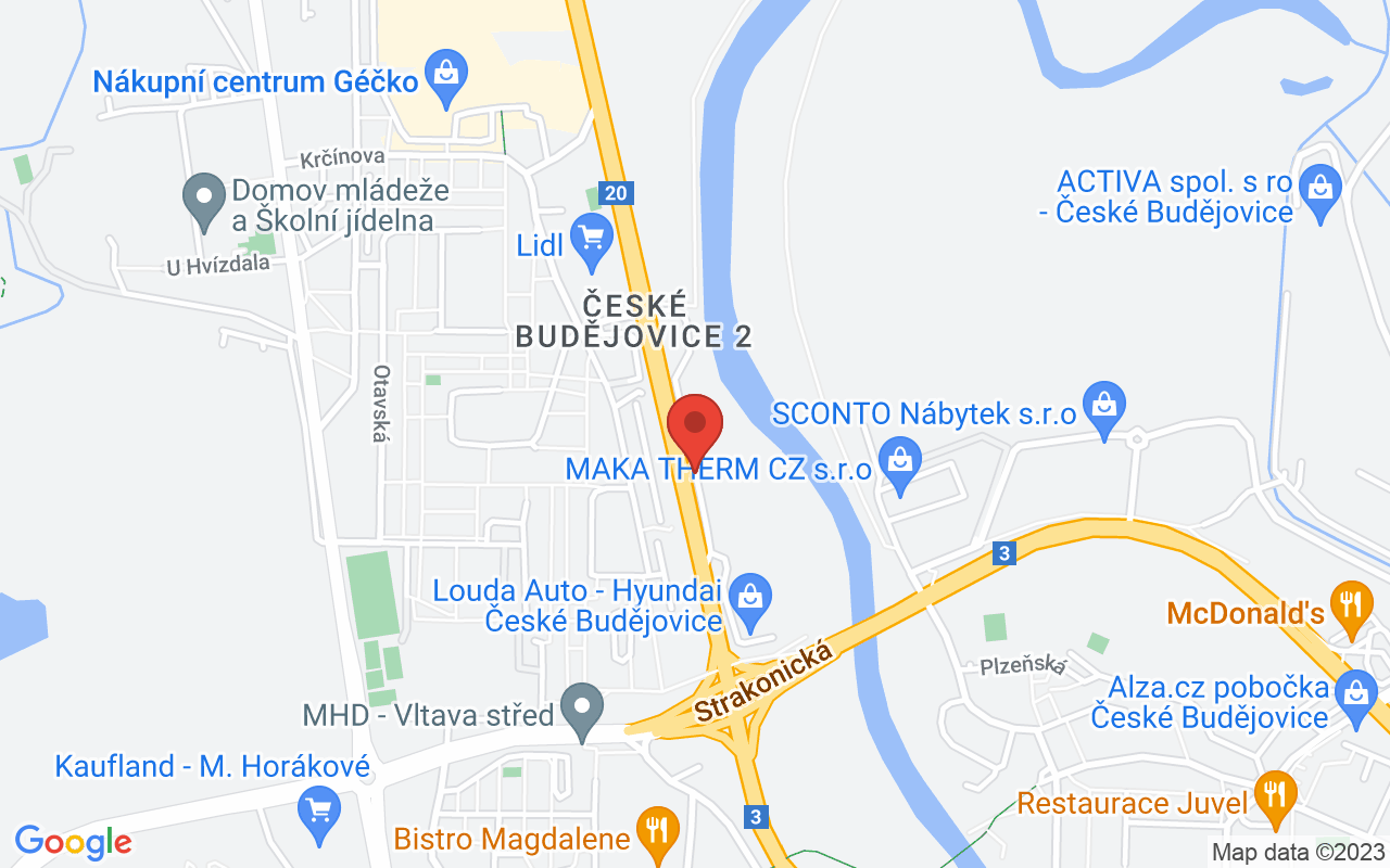 Map to U Staré Trati, České Budějovice, 37001