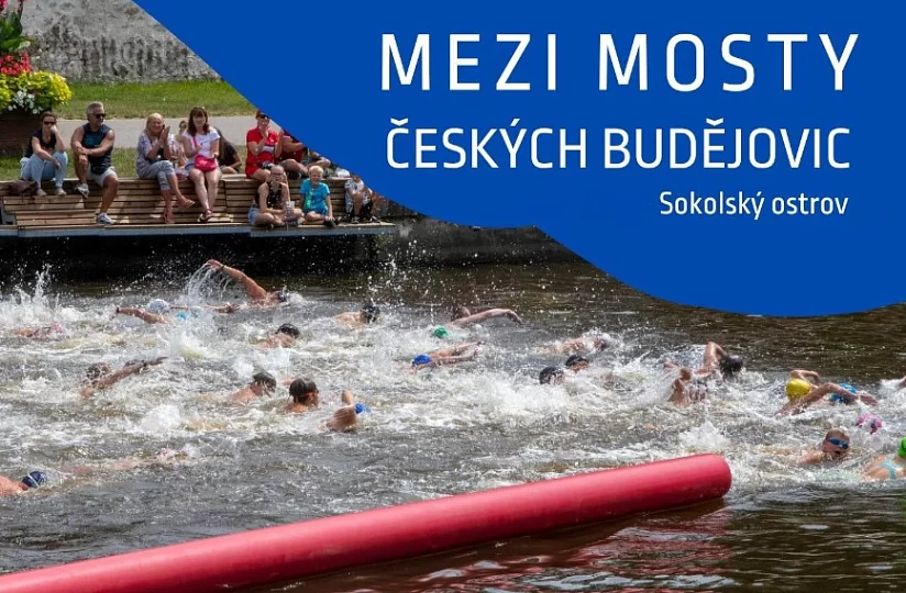 Mezi mosty Českých Budějovic plavecké závody
