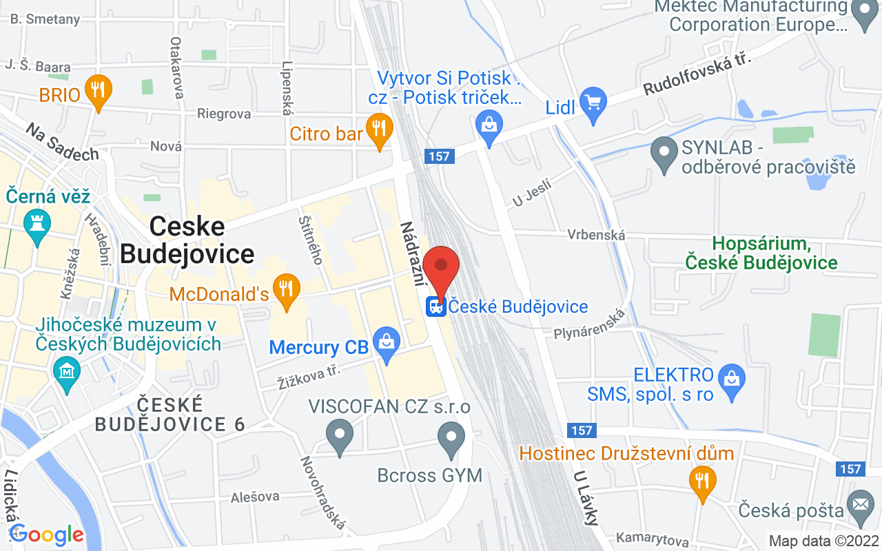 Map to Nákladové depo vlakového nádraží, České Budějovice, 37001